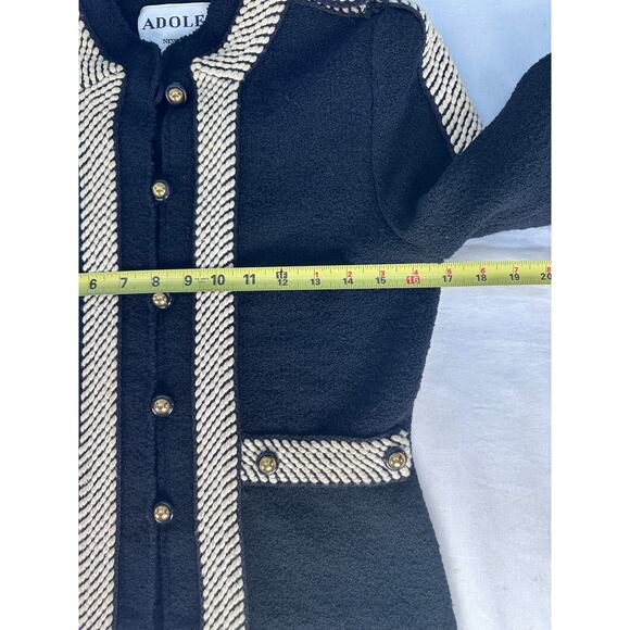 VTG Adolfo New York Women's sz Sm (see descr*) Wool Gold Buttons Cropped Blazer - Picture 5 of 13